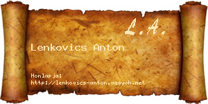 Lenkovics Anton névjegykártya